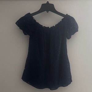 Lilly Pulitzer Navy Blue Eyelet Top